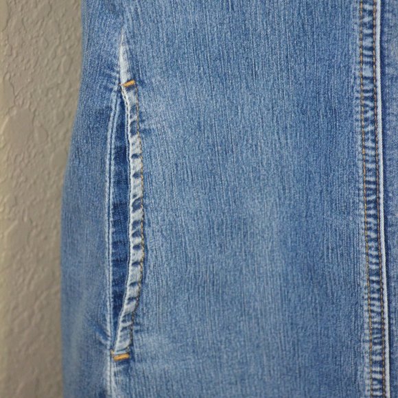 Sz M Chiqle Western Denim Shirt Dress with  Pearl Snaps - Picture 11 of 16